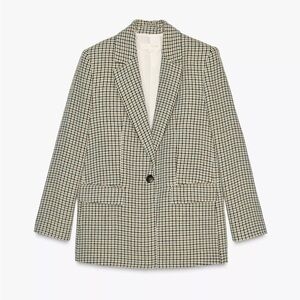 ZARA straight houndstooth blazer